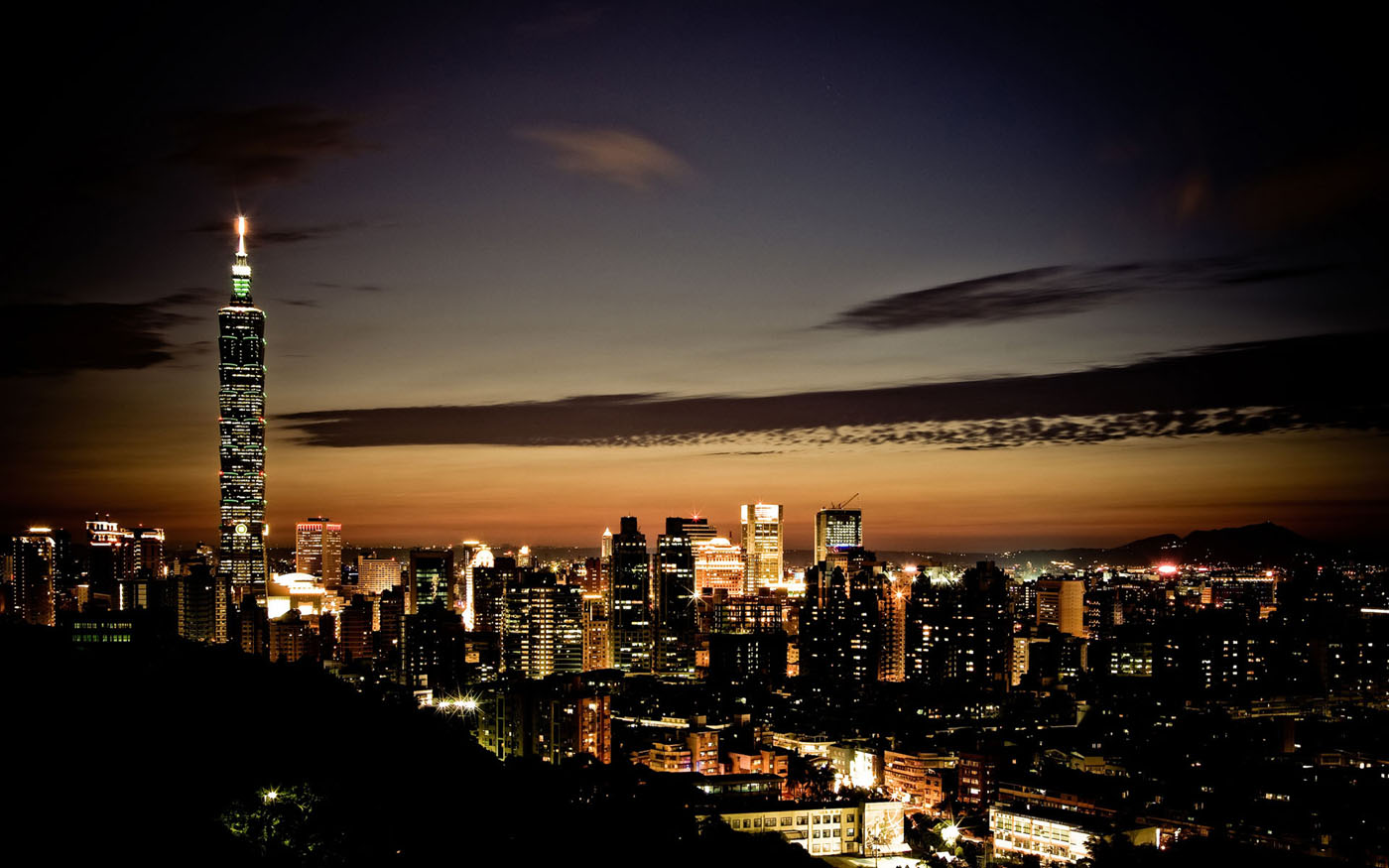 海滨城市 夕阳美景高清ppt背景