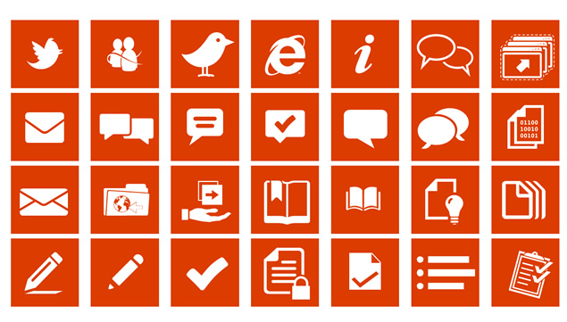 Win8系统扁平化图标库ppt素材