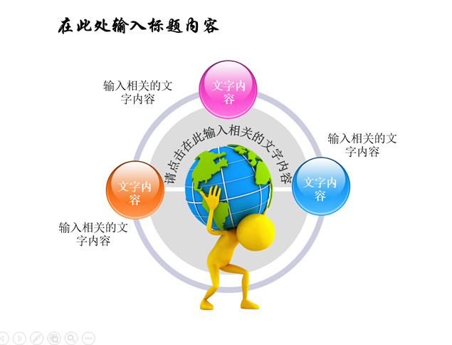 3D小人肩抗地球图表