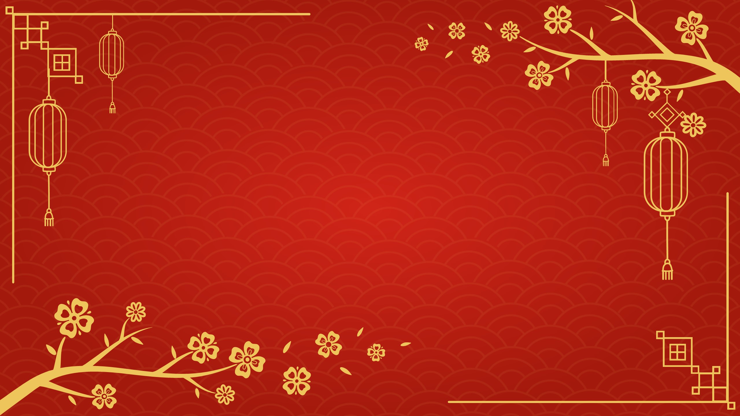 古典线条边框创意,祥云图案中国红喜庆风春节主题高清背景图片,共5张